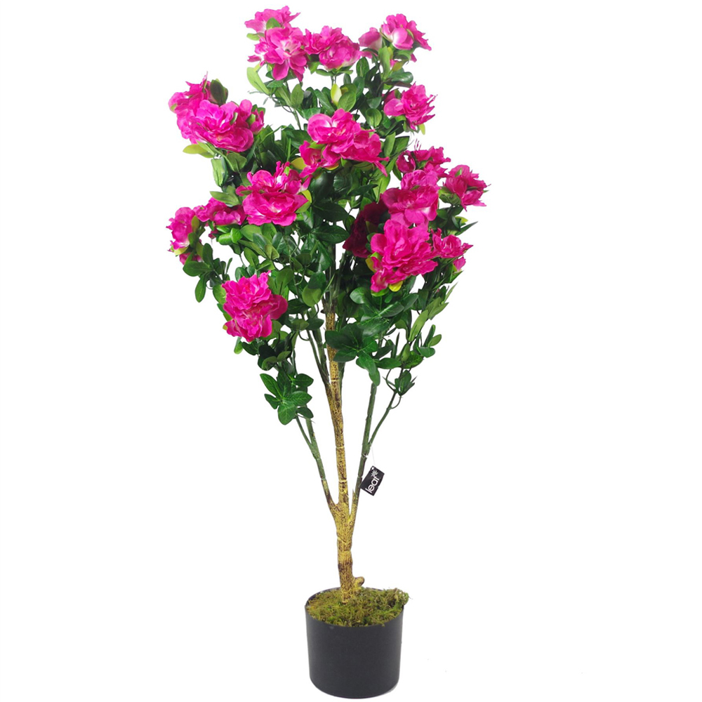 Botanik Pink Azalea Blossom Artificial Tree in Copper Metal Planter 3.3ft Image 3