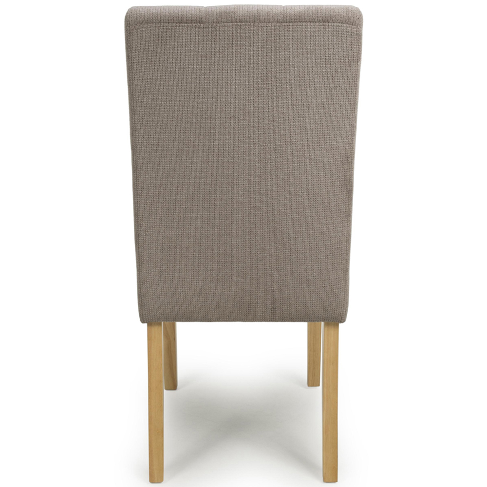 Portland Harlow Light Brown Flax Natural Legs Waffle Back Dining Chair Image 6