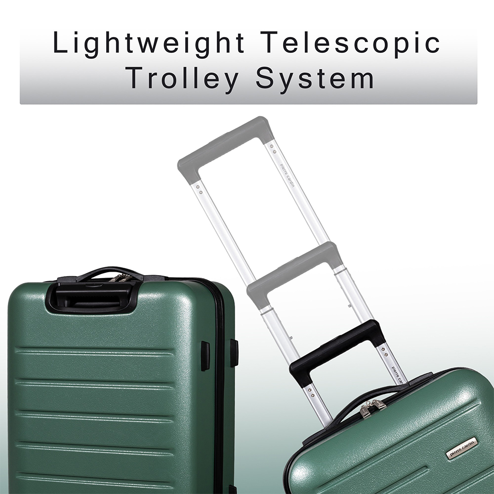 Pierre Cardin Voyager Medium Green Hard Shell Lightweight Trolley Suitcase Image 4
