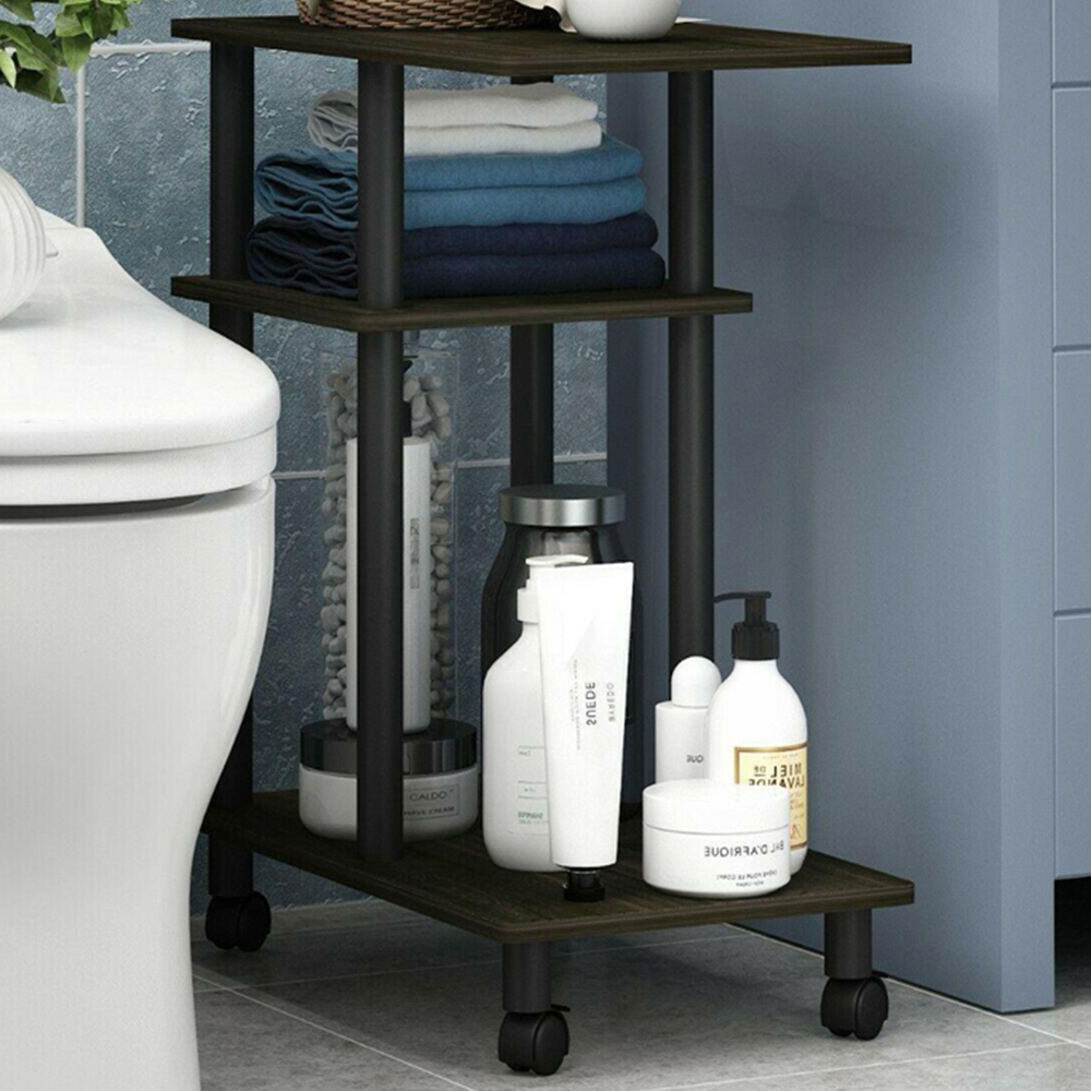 Walplus Espresso 2 Shelf Black U Shape Turn-N-Tube Side Table Image 1