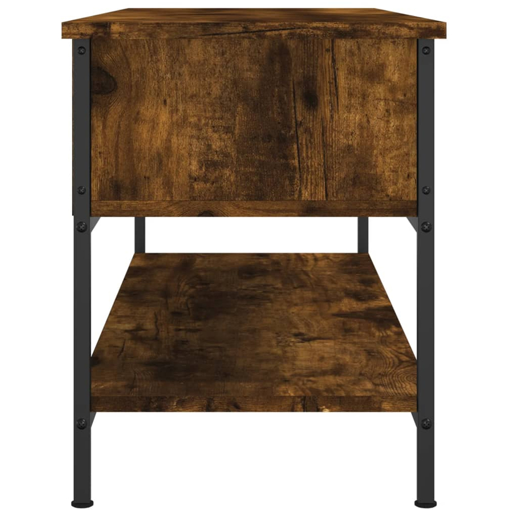 vidaXL 3 Shelf Smoked Oak Industrial Style TV Cabinet Image 5