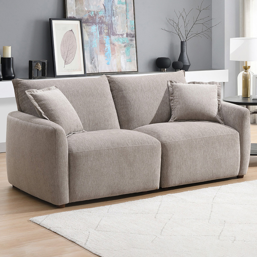 Bedford 3 Seater Stone Sofa Image 1