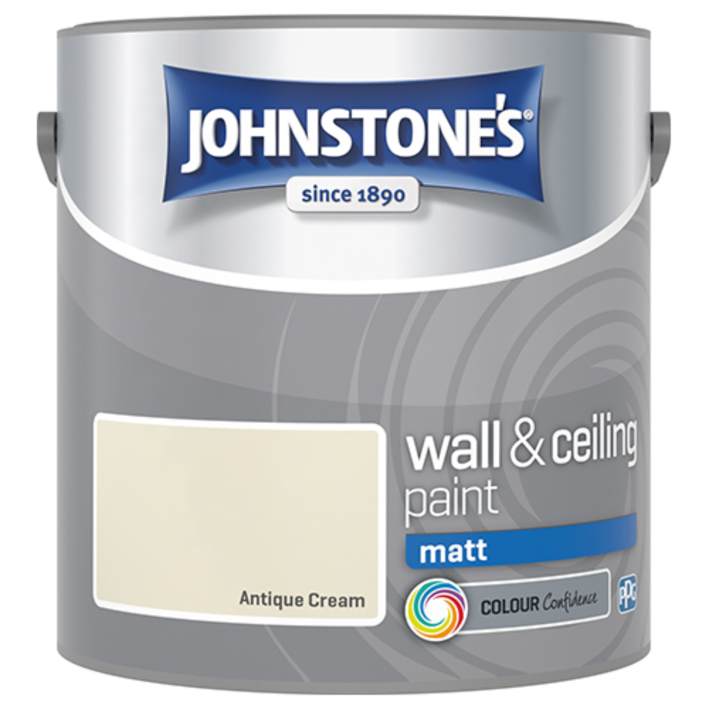 Johnstone's Walls & Ceilings Antique Cream Matt Emulsion Paint 2.5L Image 2