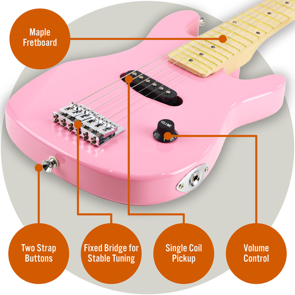 3rd Avenue Pink Junior Electric Guitar Set Image 5