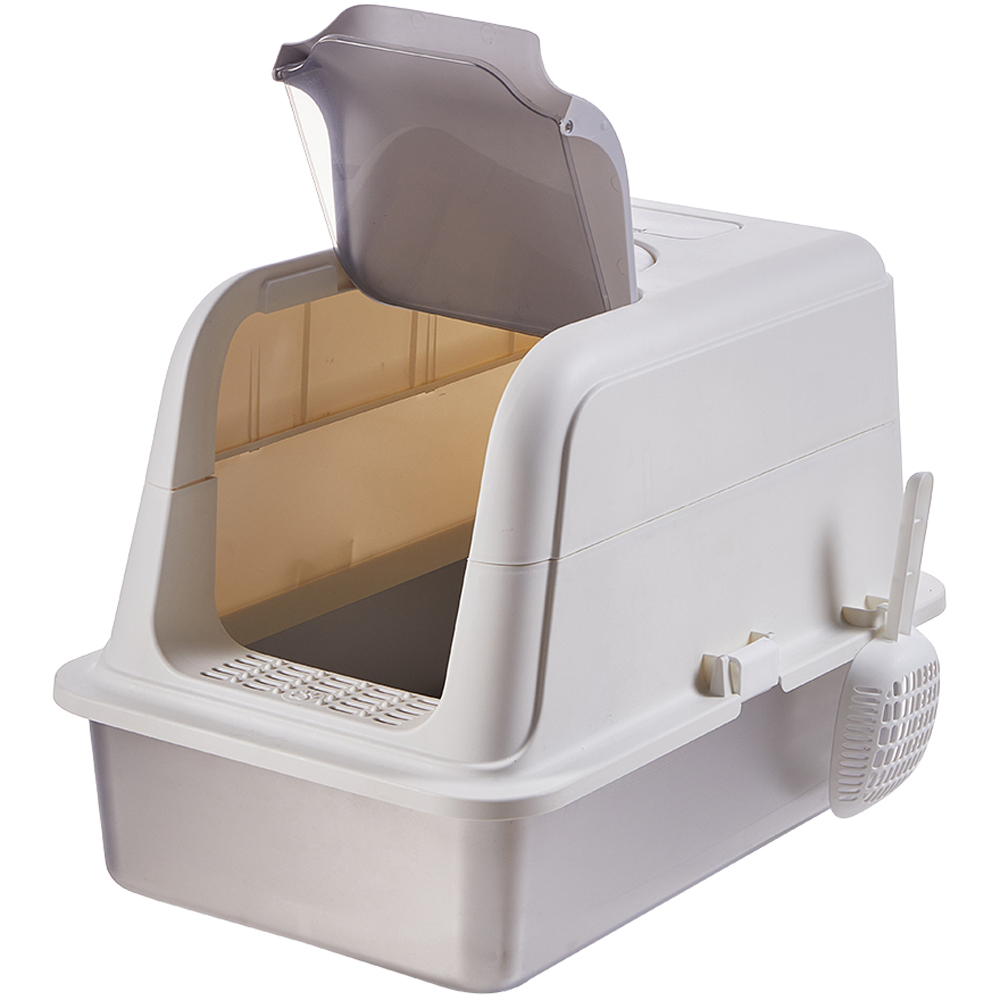 H&O Direct Stainless Steel Anti Splash Cat Litter Box 42 x 41 x 24cm Image 3