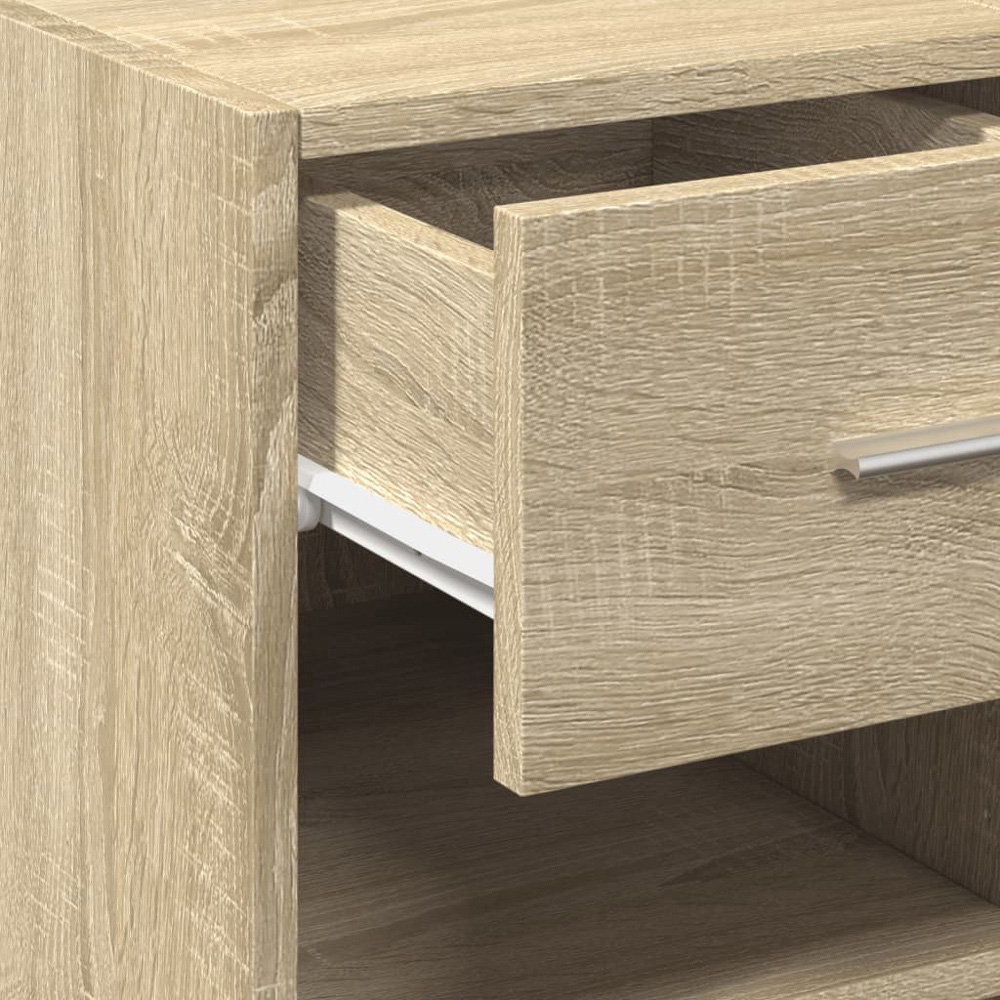 vidaXL Single Drawer 3 Shelf Sonoma Oak Slim Sideboard Image 8
