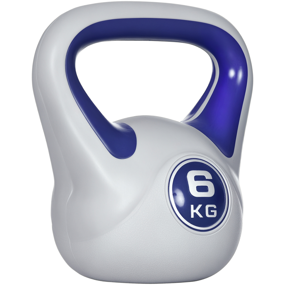 SPORTNOW Purple and Grey Kettle Bell with Handle 6kg Image 1