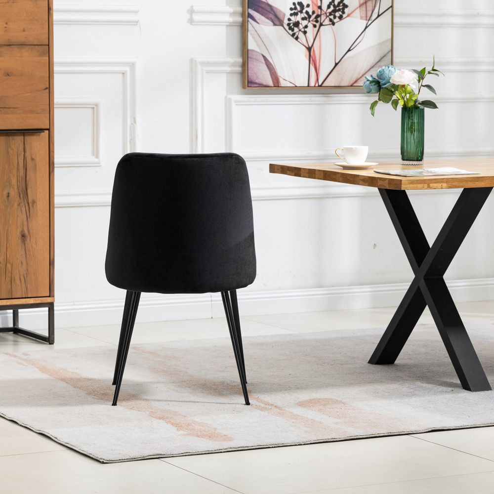 Artemis Home Morandi Set of 2 Black Velvet Dining Chair Image 4