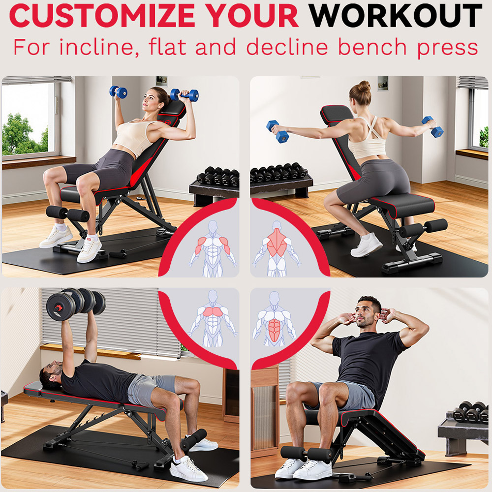 Rattrix C1 Black Multiple Adjustment Foldable Weight Bench Image 3