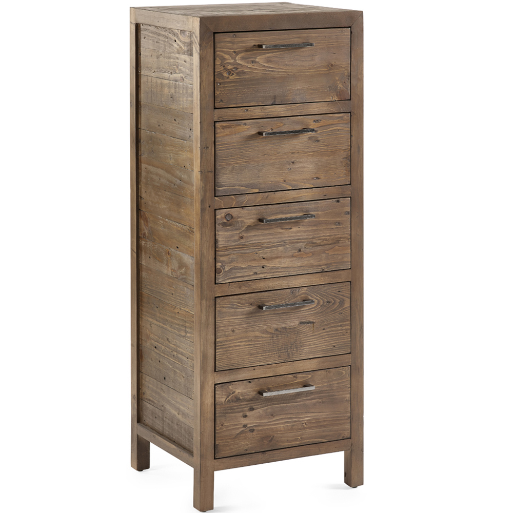 Julian Bowen Heritage 5 Drawer Distressed Tallboy Image 2