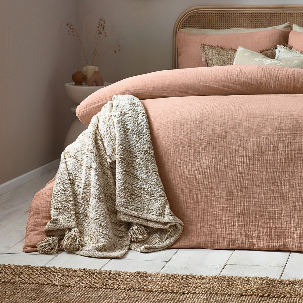 Yard Lark King Size Pink Clay Muslin Cotton Duvet Set Image 4