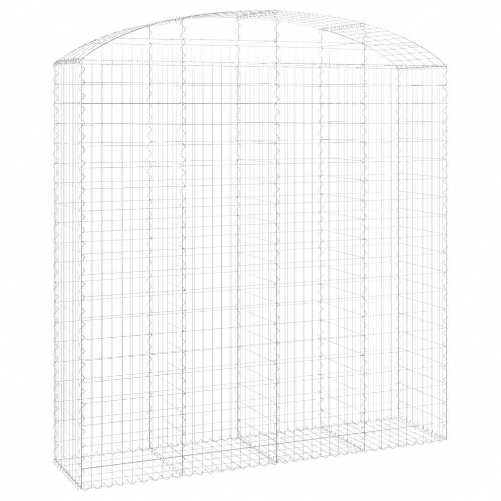 vidaXL Silver Galvanised Iron Arched Gabion Basket 200 x 50 x 200/220cm Image 1