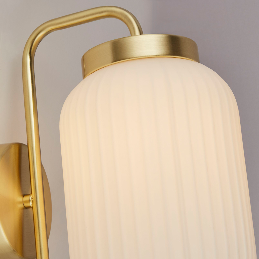 Lighting Collection Matson Frosted White Glass Wall Light Image 4