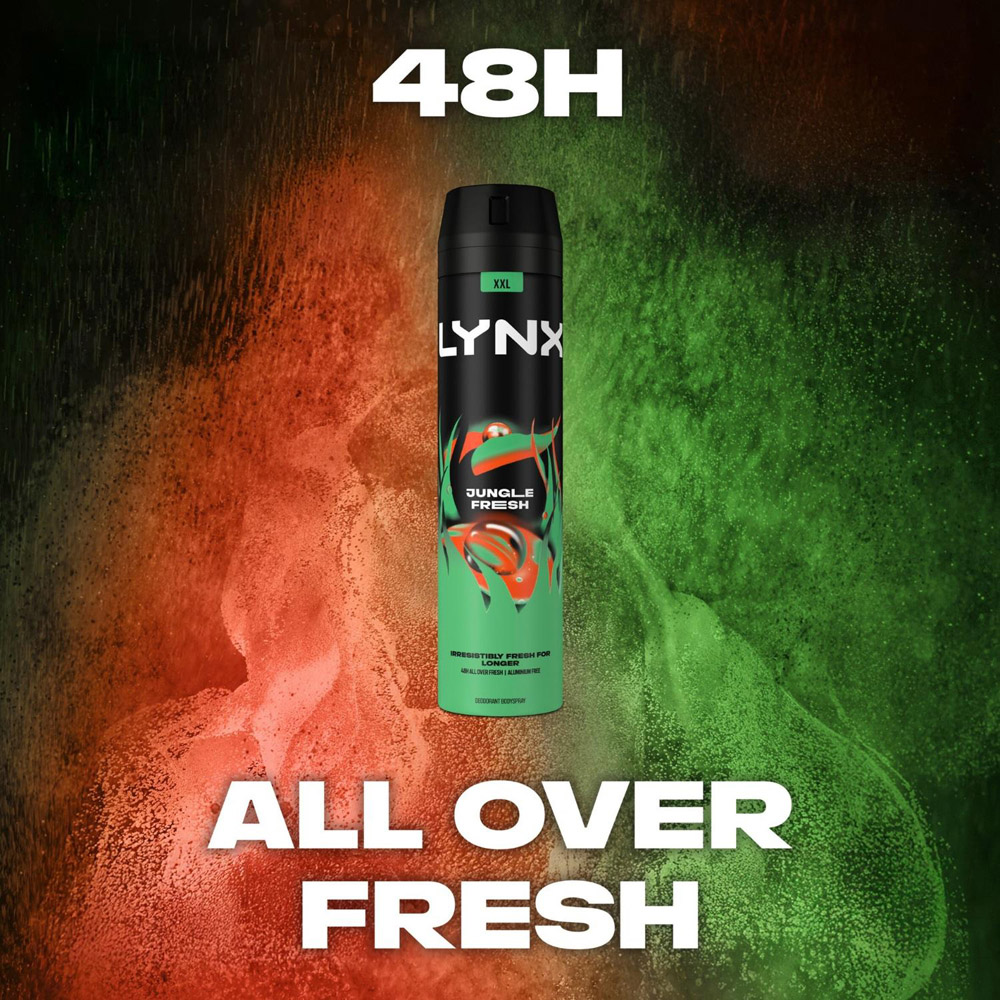 Lynx Jungle Fresh Shower Gel 500ml and Body Spray 250ml Bundle 6 Pack Image 9