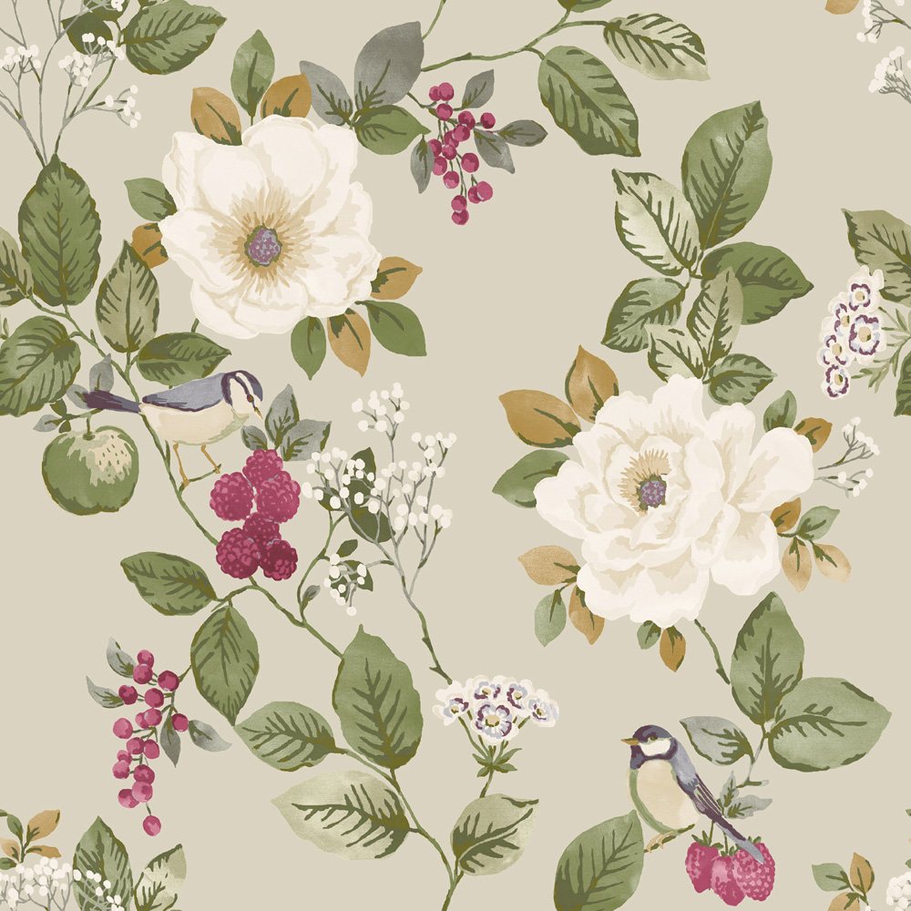 Belgravia Decor Bramble Floral Motif Multi Colour Wallpaper Image 1