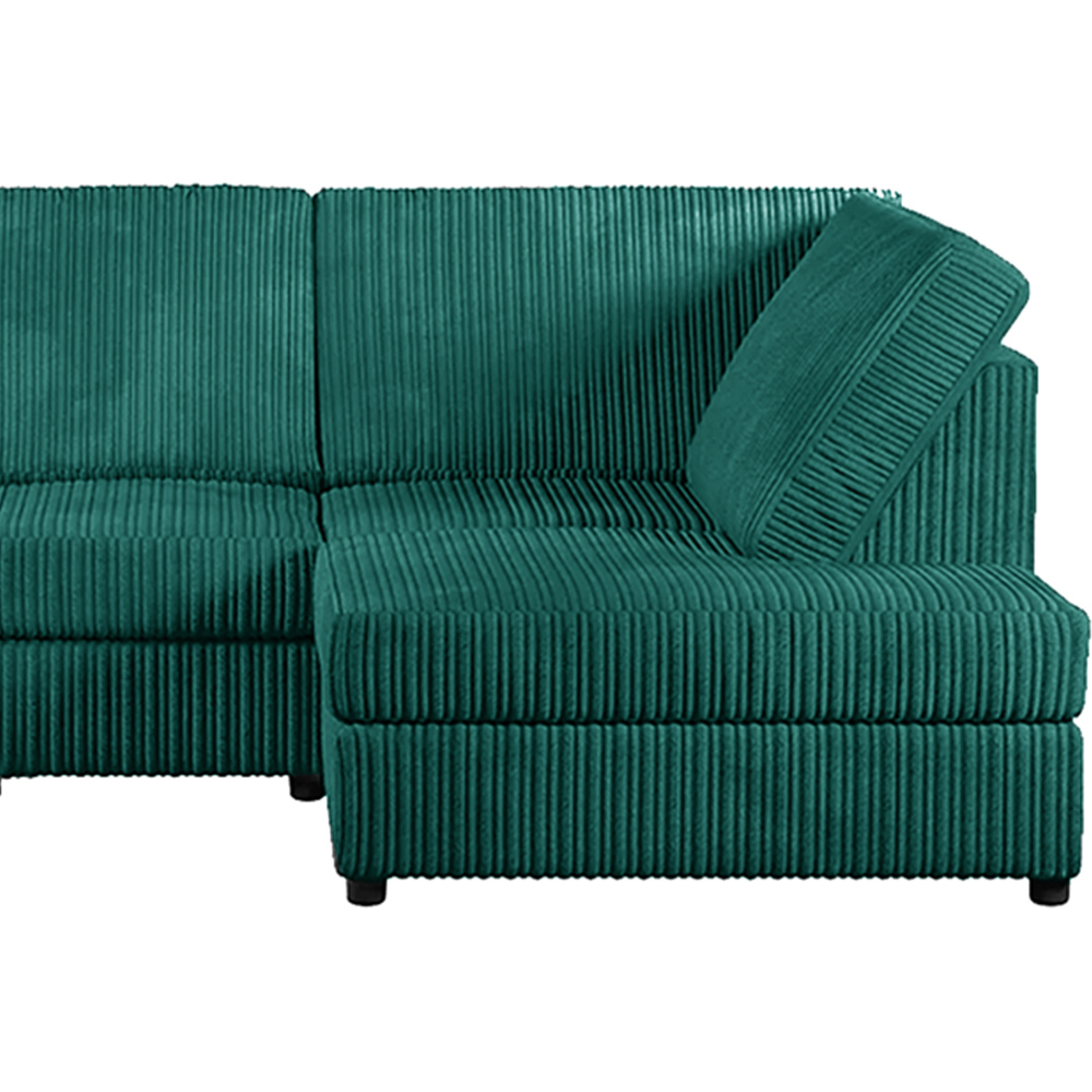 Luxor 4 Seater Teal Jumbo Cord Right Hand Facing Full Back L Shaped Corner Sofa Set Image 4