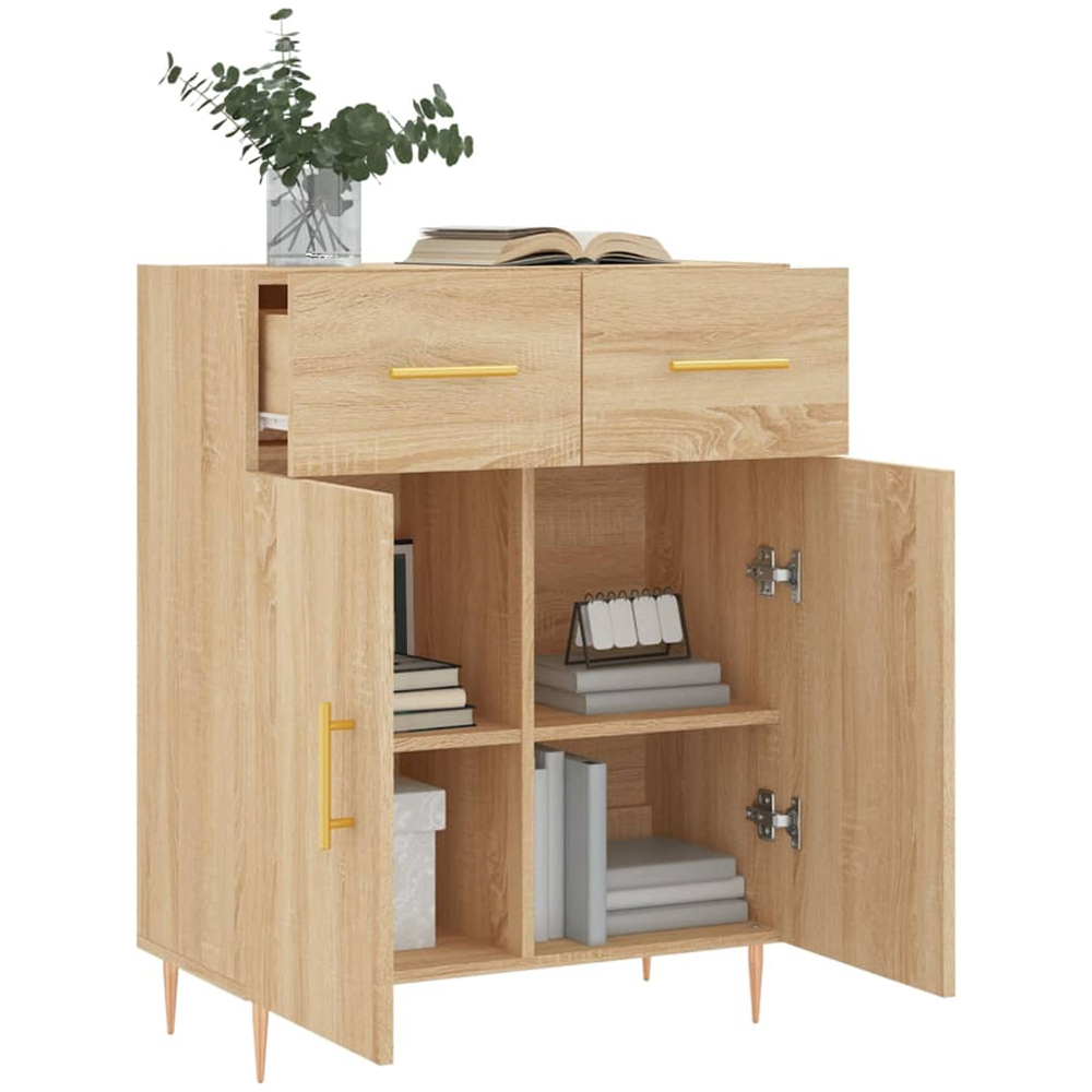 vidaXL 2 Door 2 Drawer Sonoma Oak Sideboard Image 4