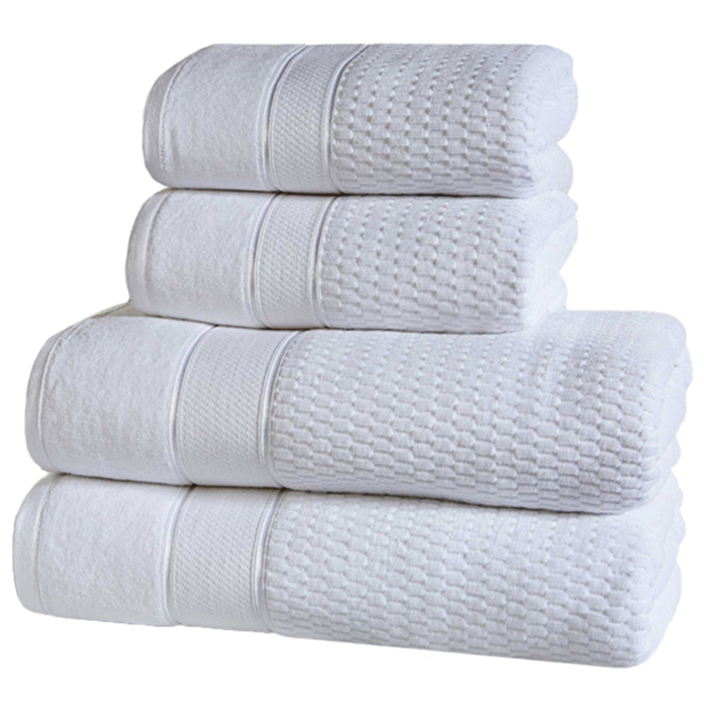 Rapport Home Royal White Velvet Woven Cotton Hand Towel Image 3
