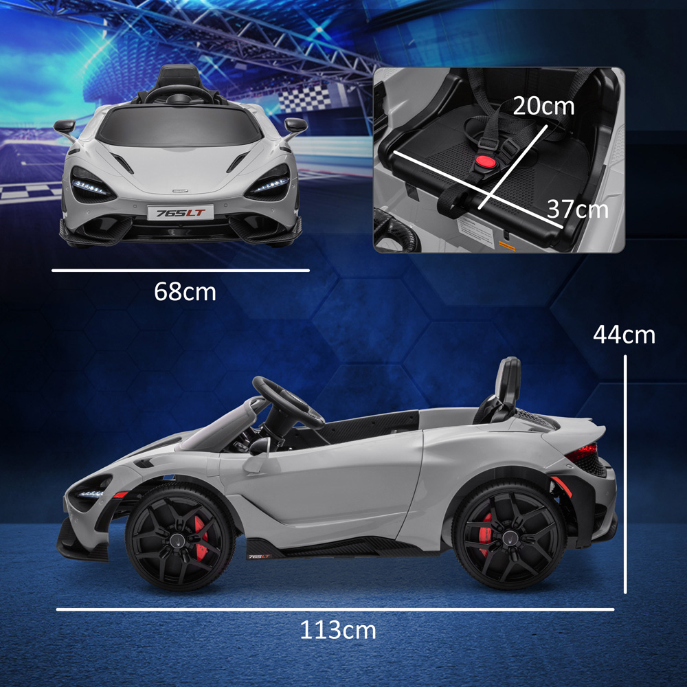 Tommy Toys Grey Licensed McLaren 765LT Kids Ride on Car with MP3 Music Image 7