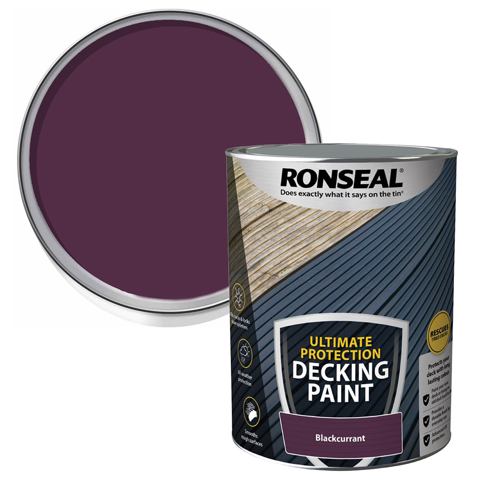 Ronseal Ultimate Protection Blackcurrant Decking Paint 5L Image 1