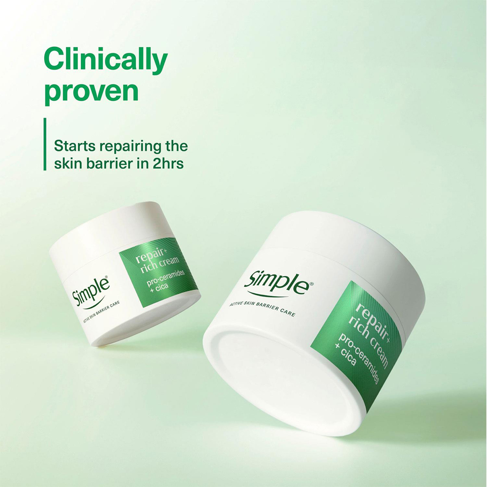 Simple Repair+ Gentle Nourishing and Soothing Daily Moisturiser Face Cream 50ml 6 Pack Image 3