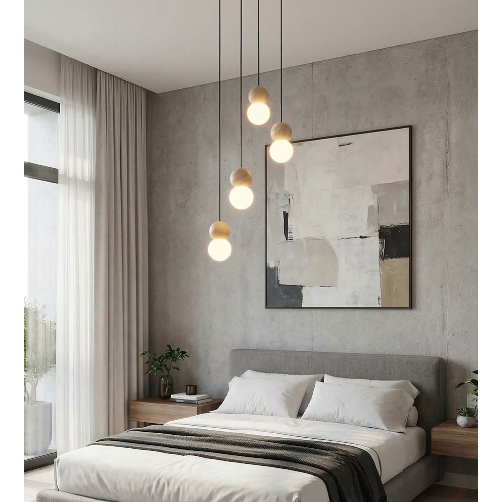 Emibig Loop 4 Light Ring-Shaped Shade Black G9 Ceiling Pendant Light Image 4