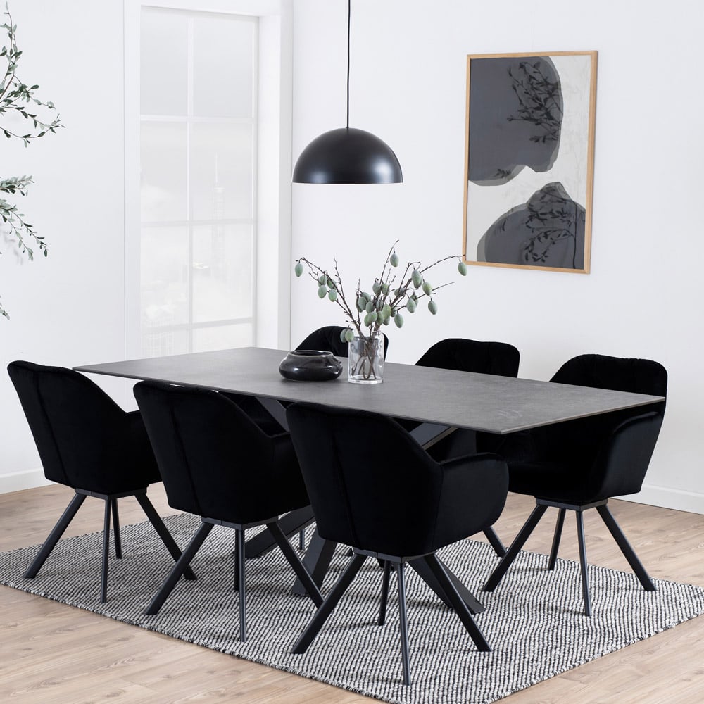 Florence Heaven Ceramic 8 Seater Dining Table Black Image 8