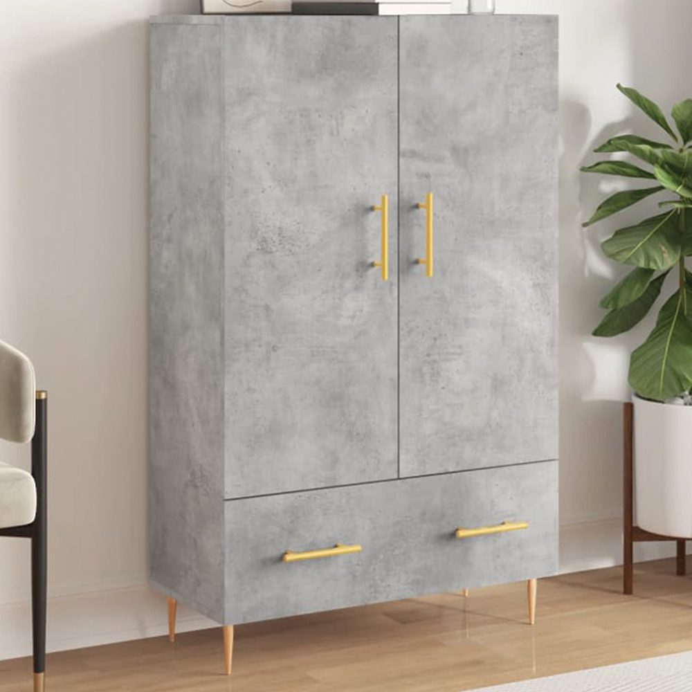 vidaXL 2 Door Single Drawer Concrete Grey Highboard Image 1