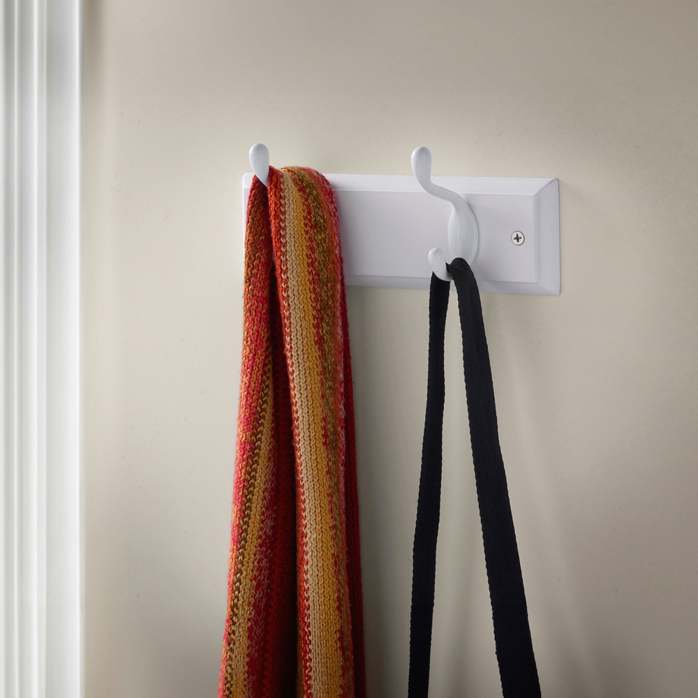 Headbourne White 2 Hook Coat Rail Image 2