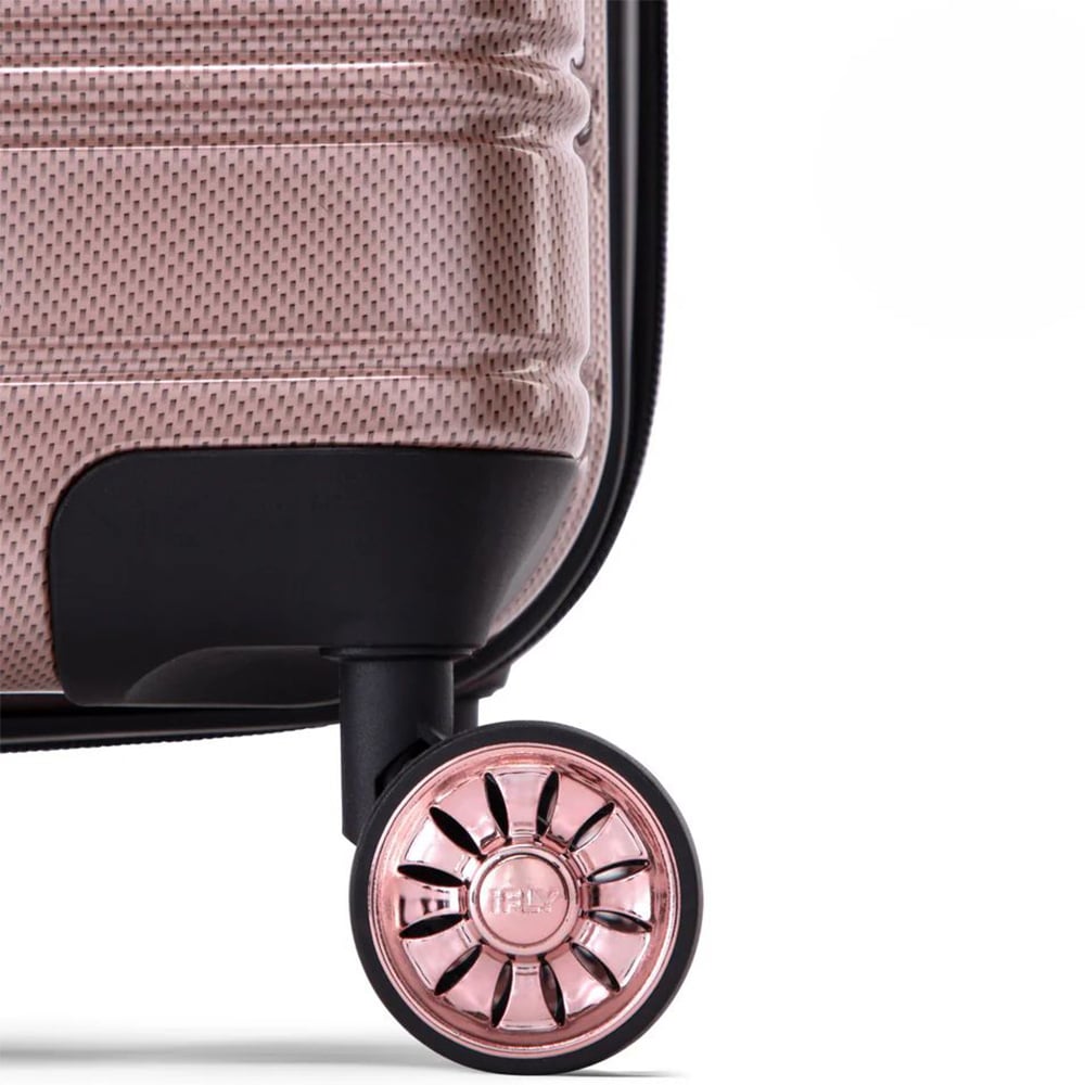 iFLY 3 Piece Rose Gold Fibertech Hard Shell Spinner Travel Suitcase Set Image 5