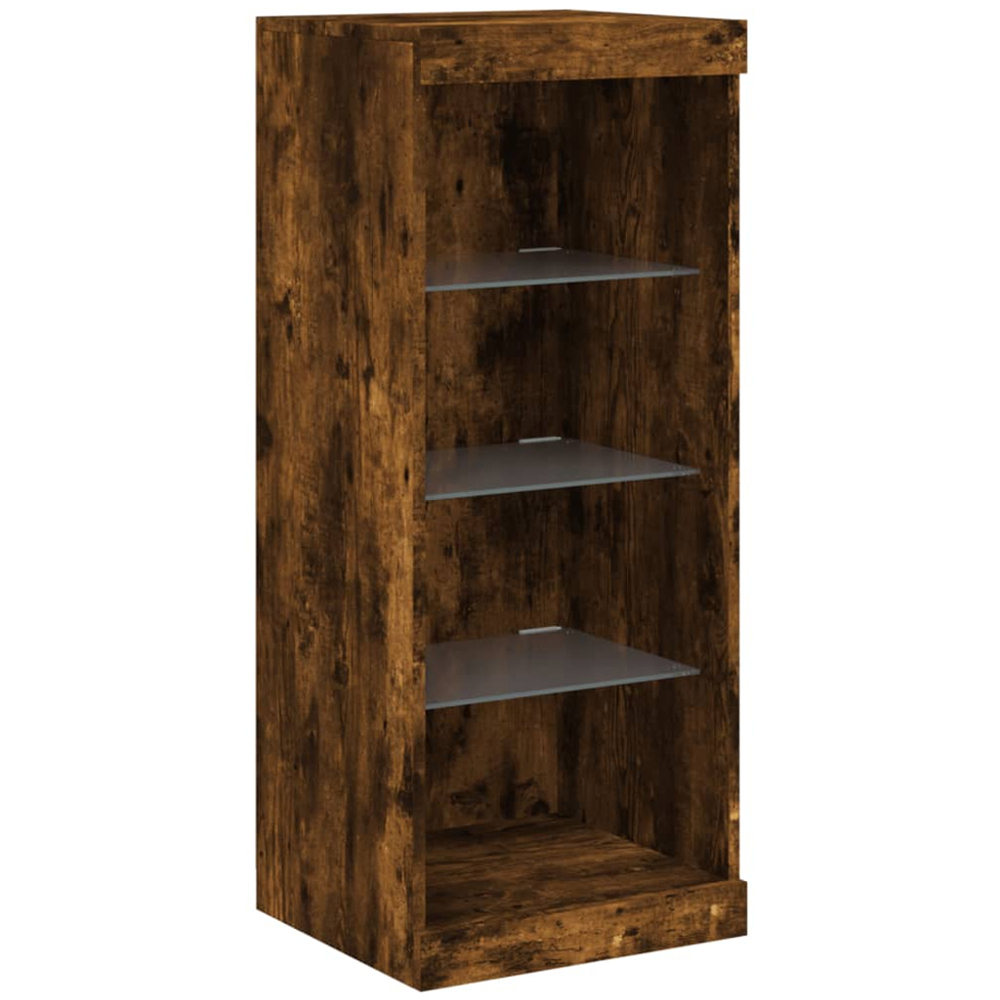 vidaXL 2 Door 8 Shelf Smoked Oak Sideboard with RGB LED Lights Image 6