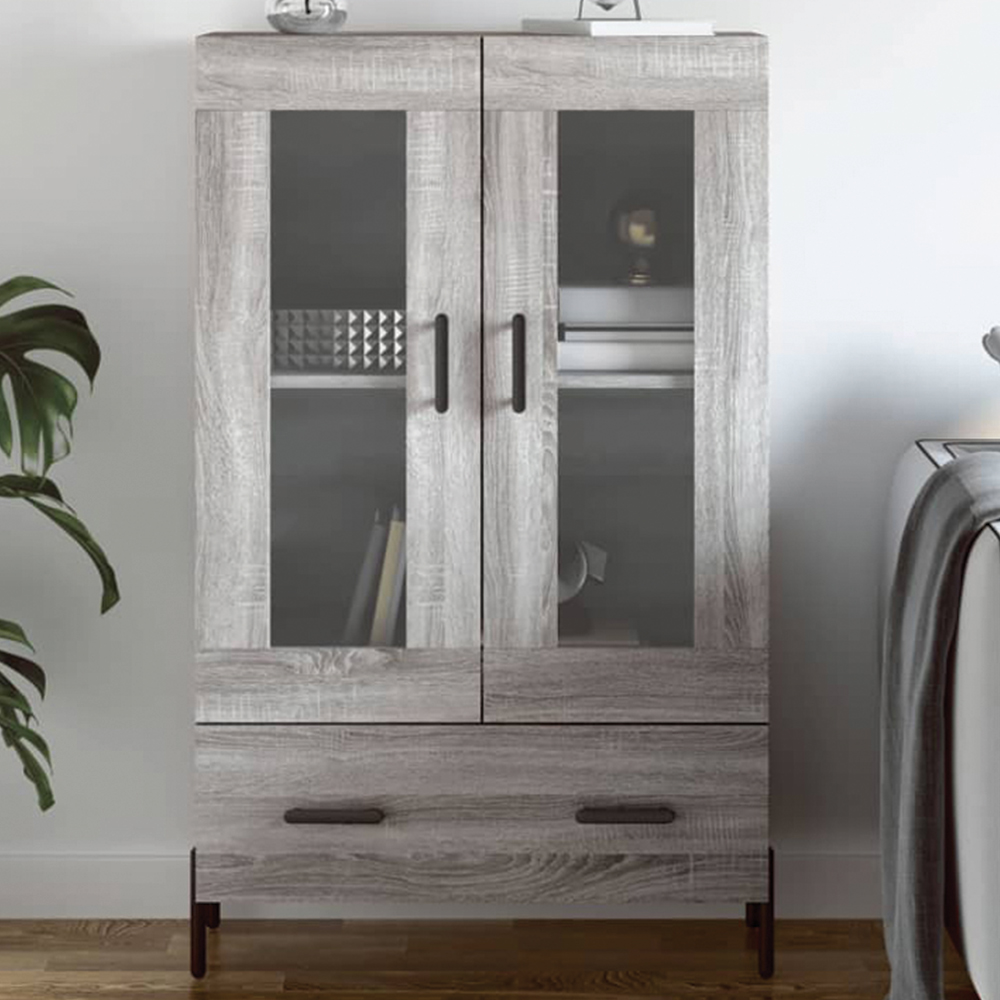 vidaXL 2 Door Single Drawer Grey Sonoma Highboard Image 1