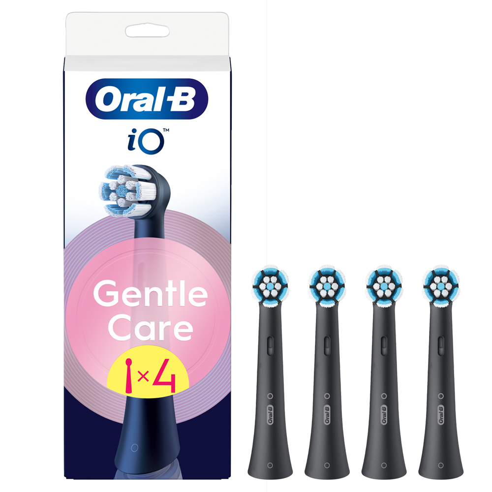 Oral-B iO Gentle Clean Care Black Toothbrush Refill Head 4 Pack Image 4