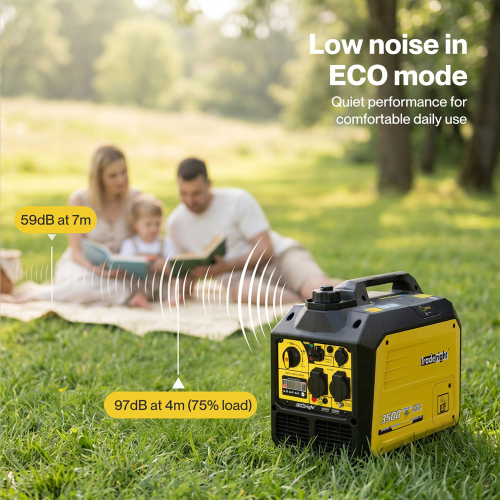 Traderight Portable Quiet Petrol Inverter Generator 3500W Image 5