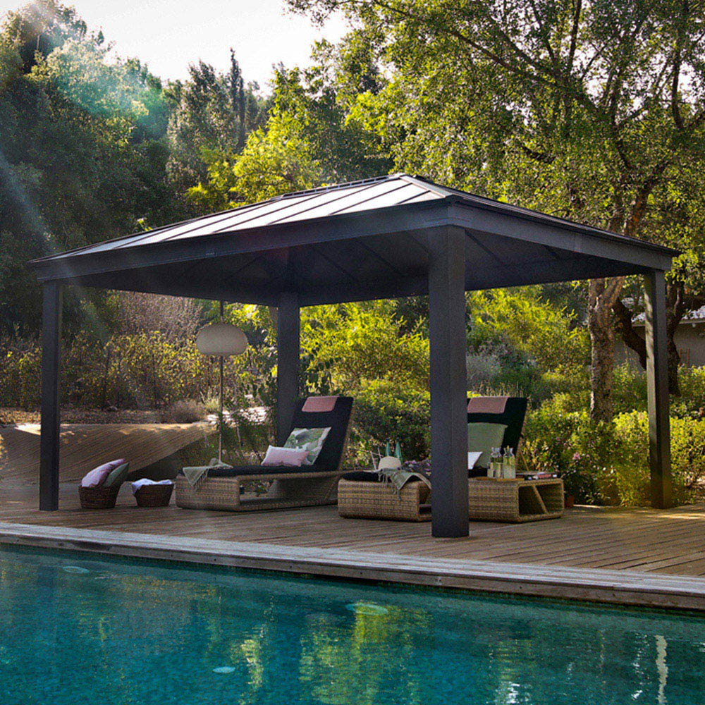 Palram Canopia Dallas 3.6 x 4.8m Grey Gazebo Image 1