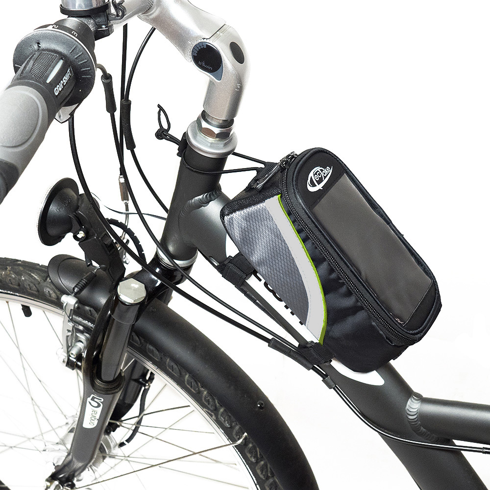 tectake Black Grey and Green Bike Phone Holder Image 8