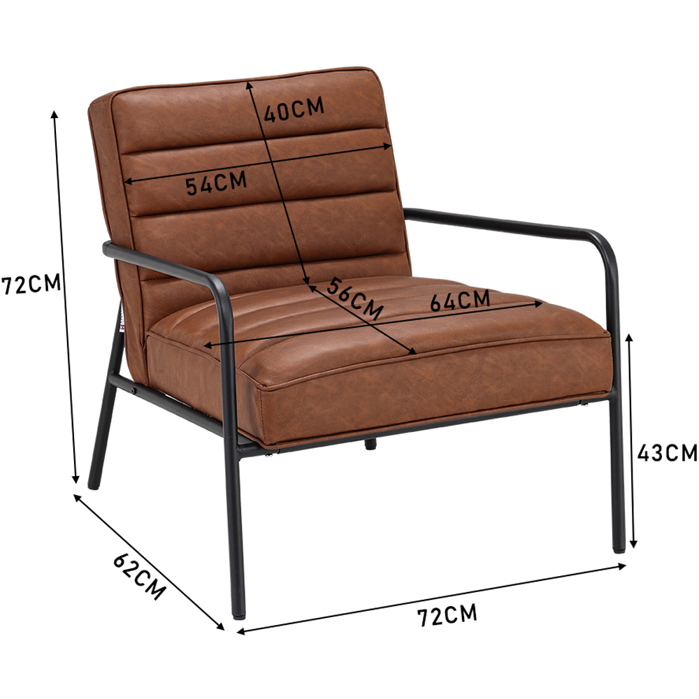 Living and Home Modern Soft PU Leather Cushioned Armchair Image 8