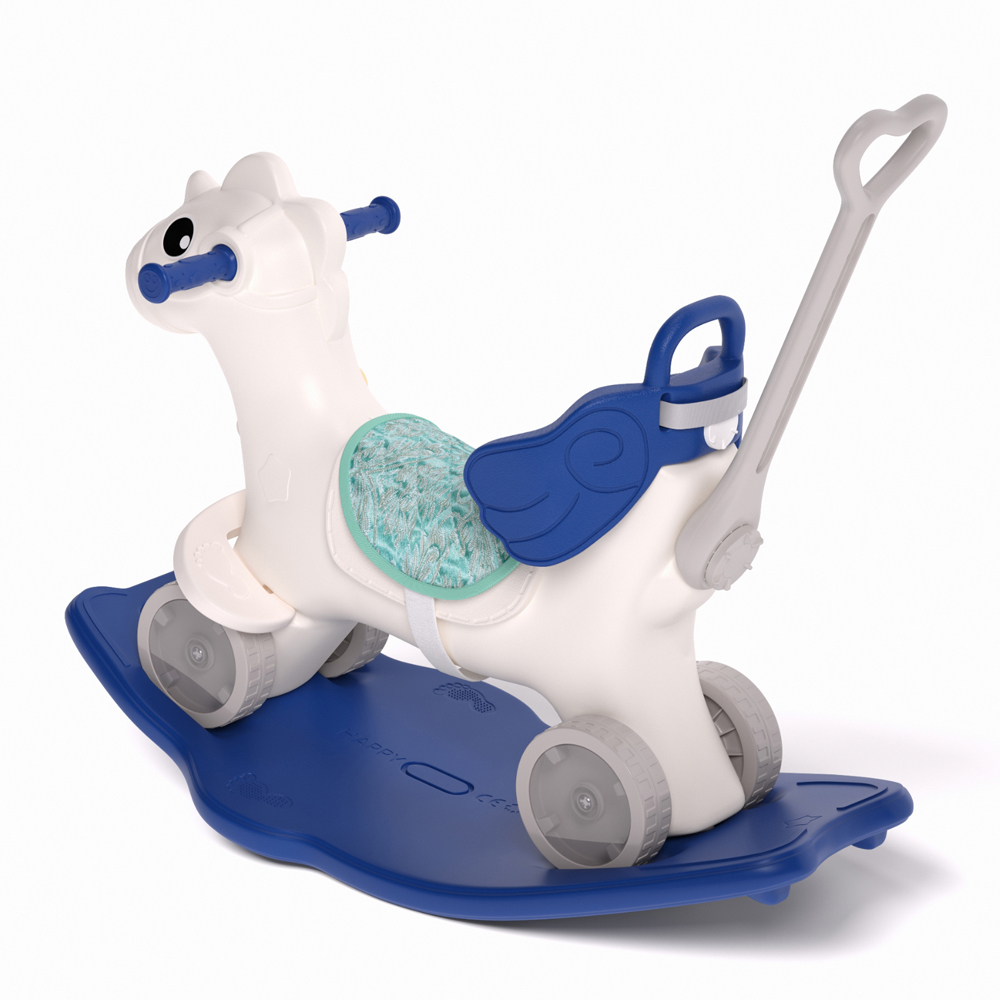 H&O Direct Kids 4-in-1 Rocking Horse with Music Ride on Toy Image 2