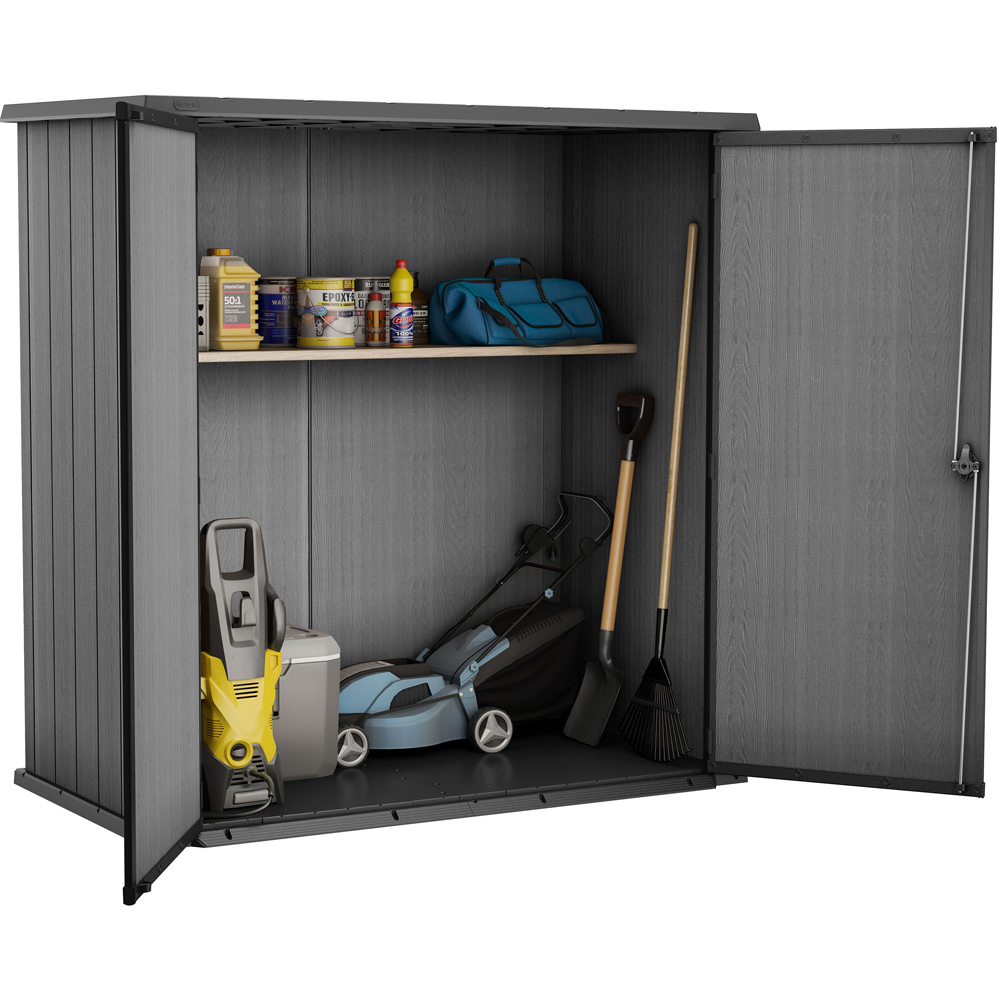 Keter Vertical XL 6 x 3.5ft Grey Garden Shed Image 3