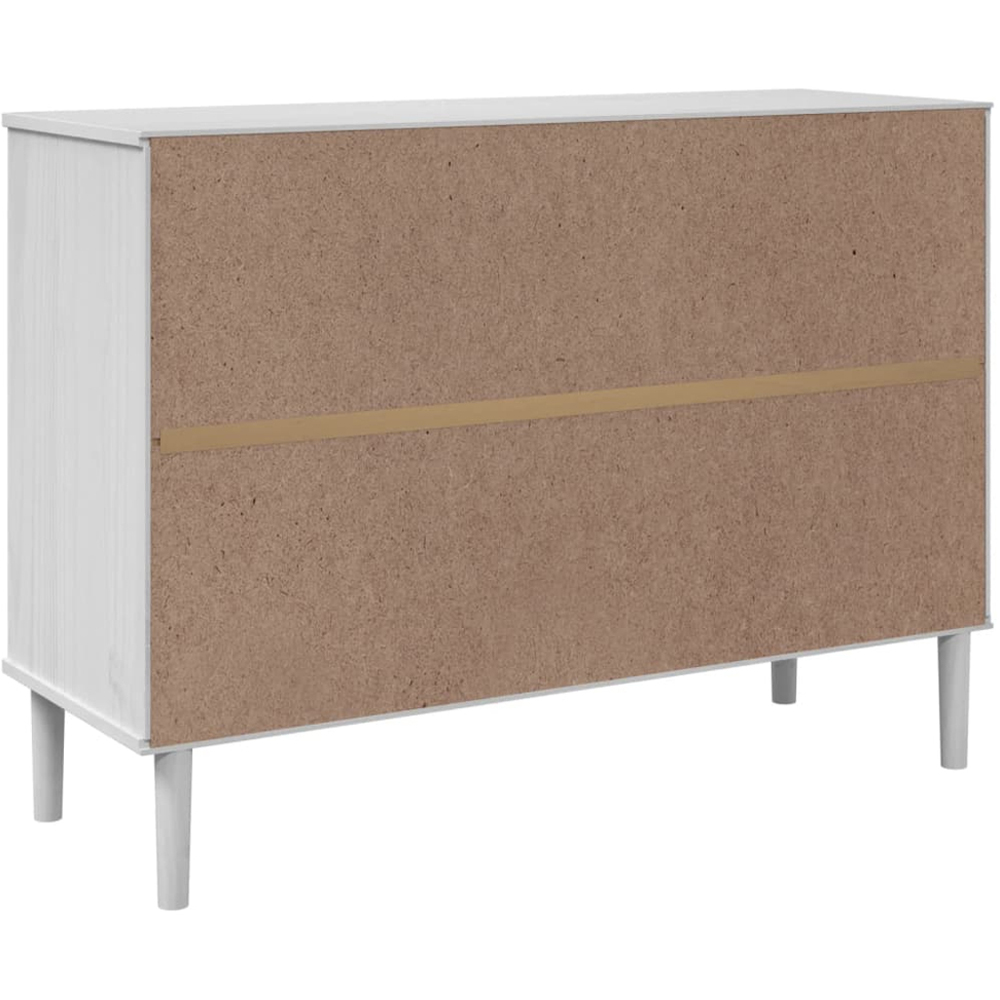 vidaXL Senja 2 Door 4 Drawer Solid Pine Wood White Rattan Sideboard Image 8
