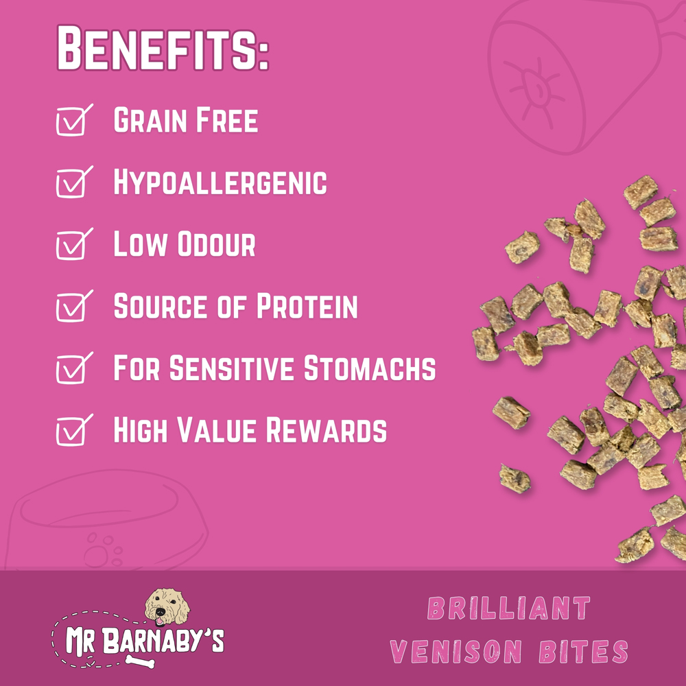 Mr Barnaby's Brilliant Venison Bites Dog Treats 2 Pack Image 4