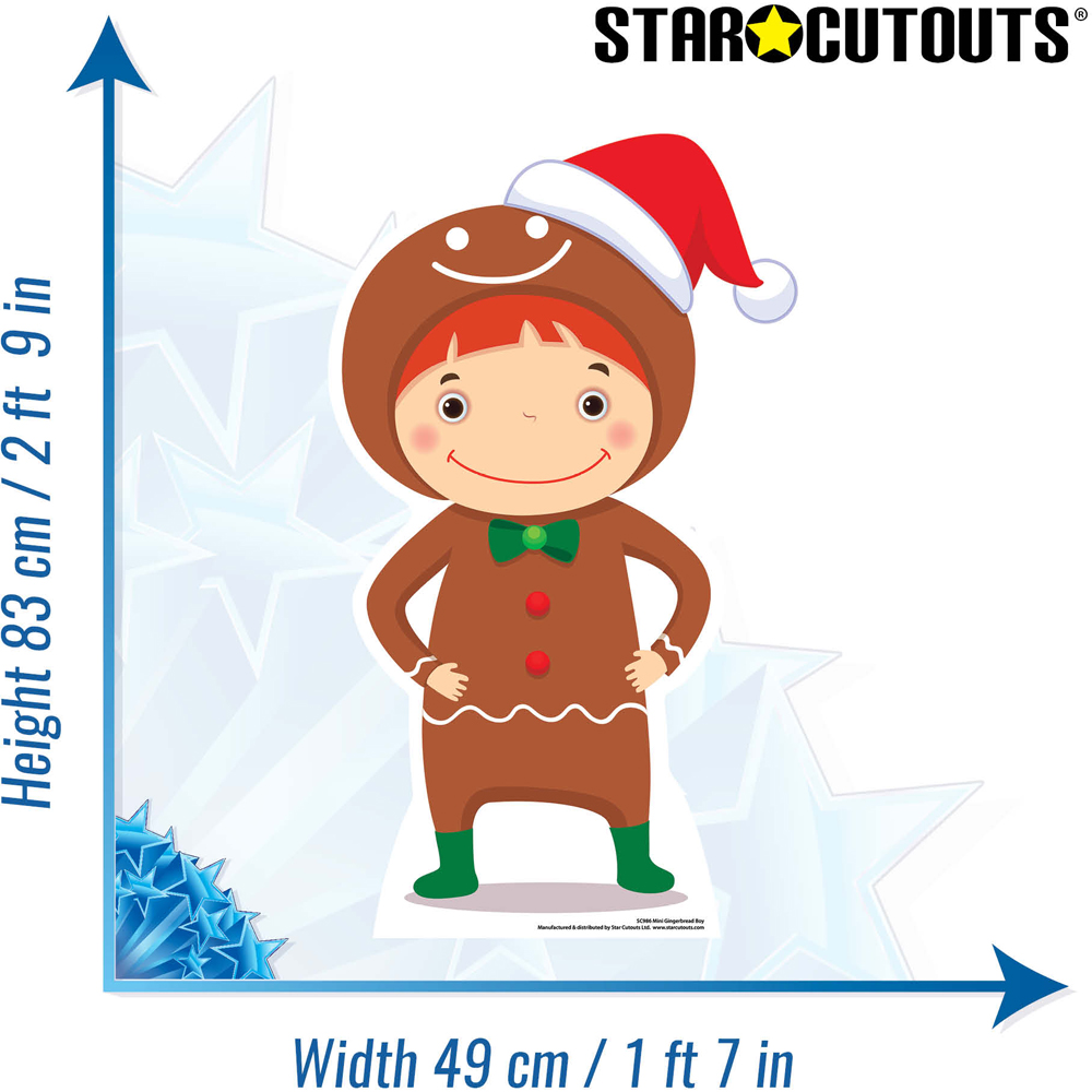 Star Cutouts Mini Gingerbread Boy Cardboard Cutout 2.9ft Image 4