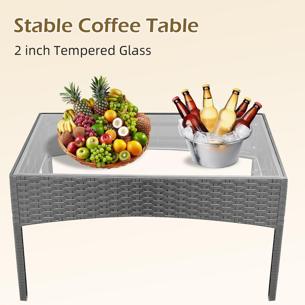 Alivio 4 Seater Grey Rattan Garden Lounge Set Image 2