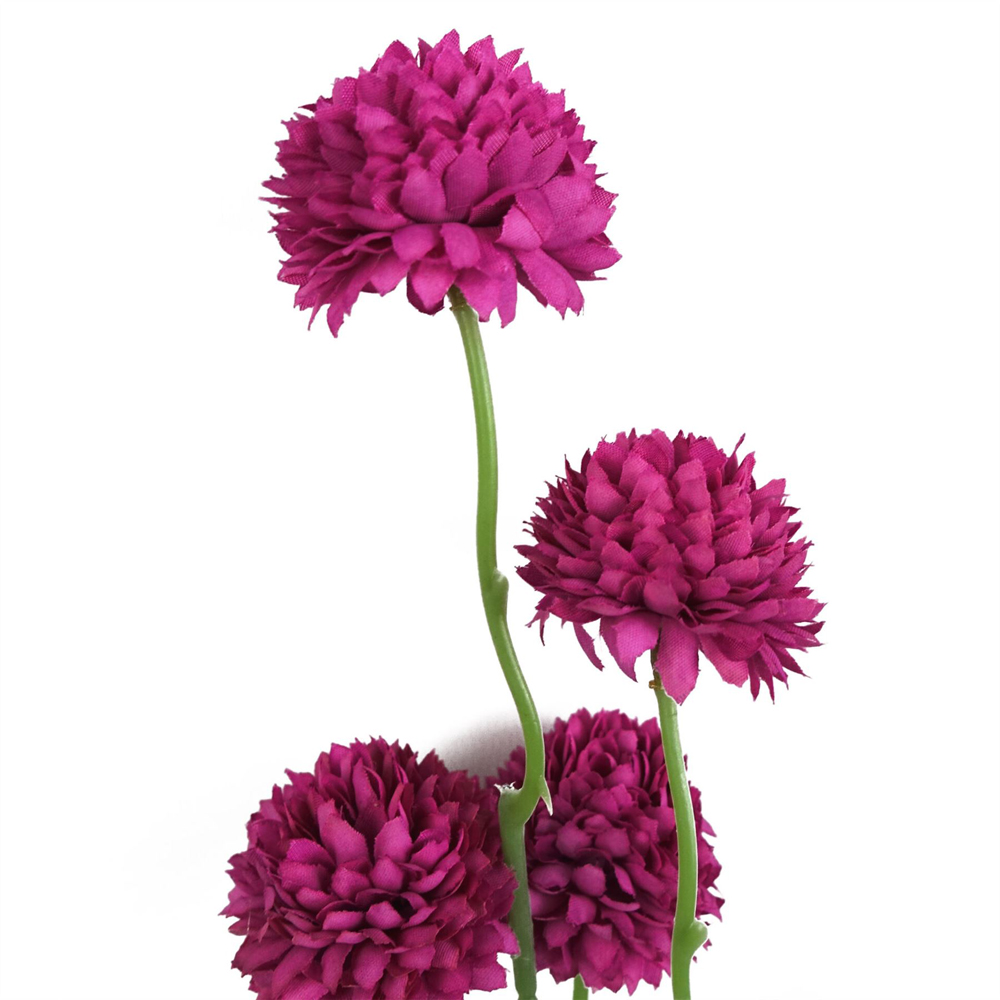 Leaf Pink Dahlia Pompom Artificial Stem 50cm 6 Pack Image 4