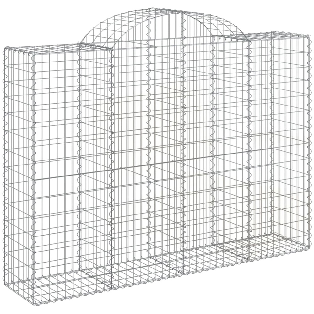 vidaXL Silver Galvanised Iron Arched Gabion Basket 200 x 50 x 140/160cm Image 1