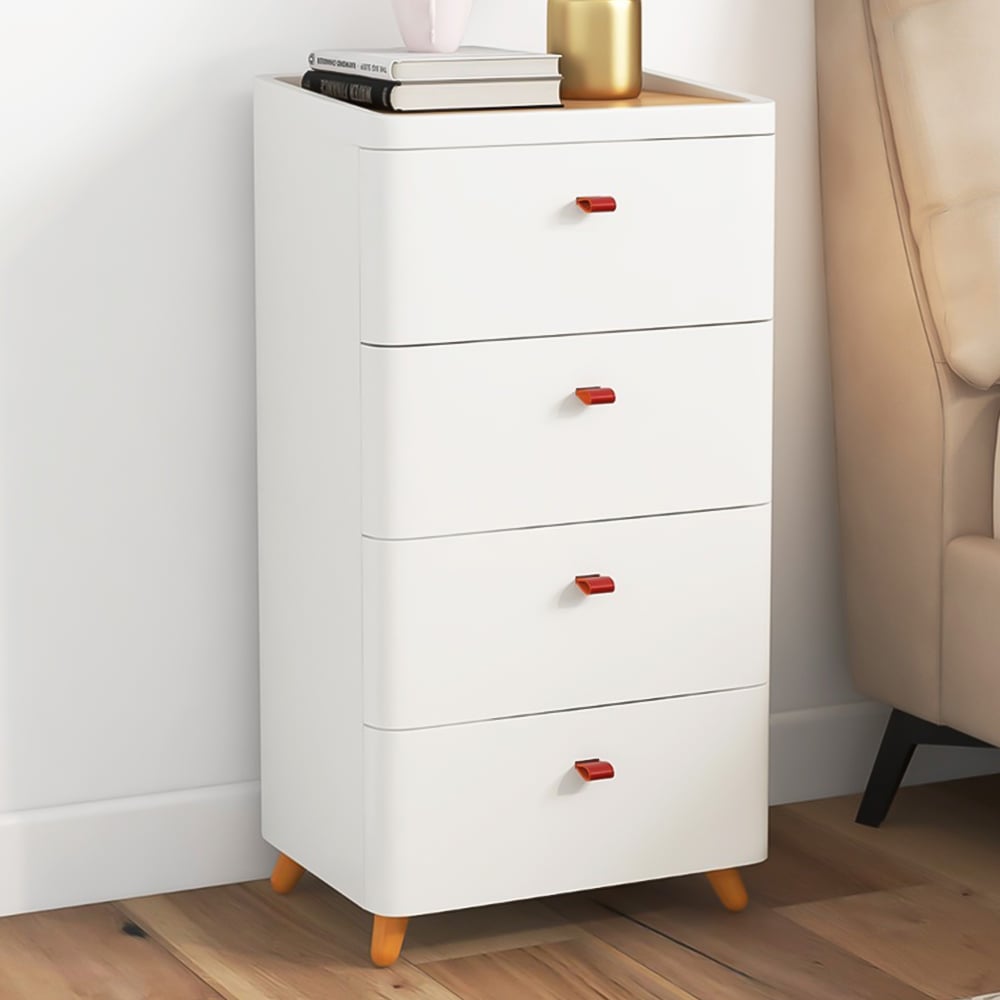 Costway 4 Drawer White Storage Cabinet with Removable Organizer Tray Image 1
