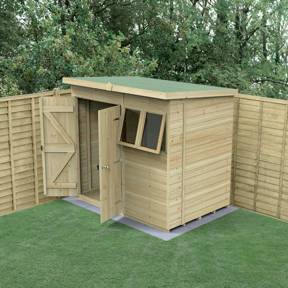 Forest Garden Timberdale 7 x 5ft 2 Opening Pent Shed Image 2