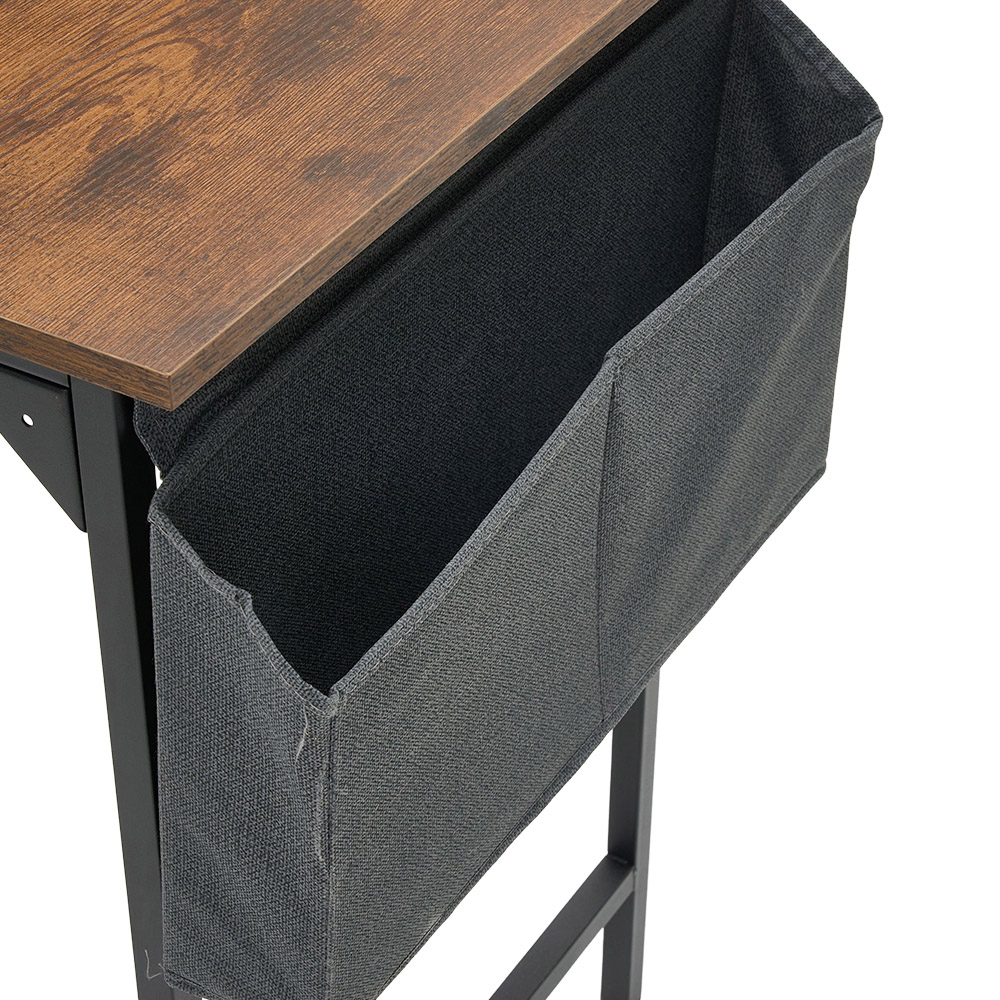 Living and Home Side Storage Pocket Office Desk Brown and Black Image 4