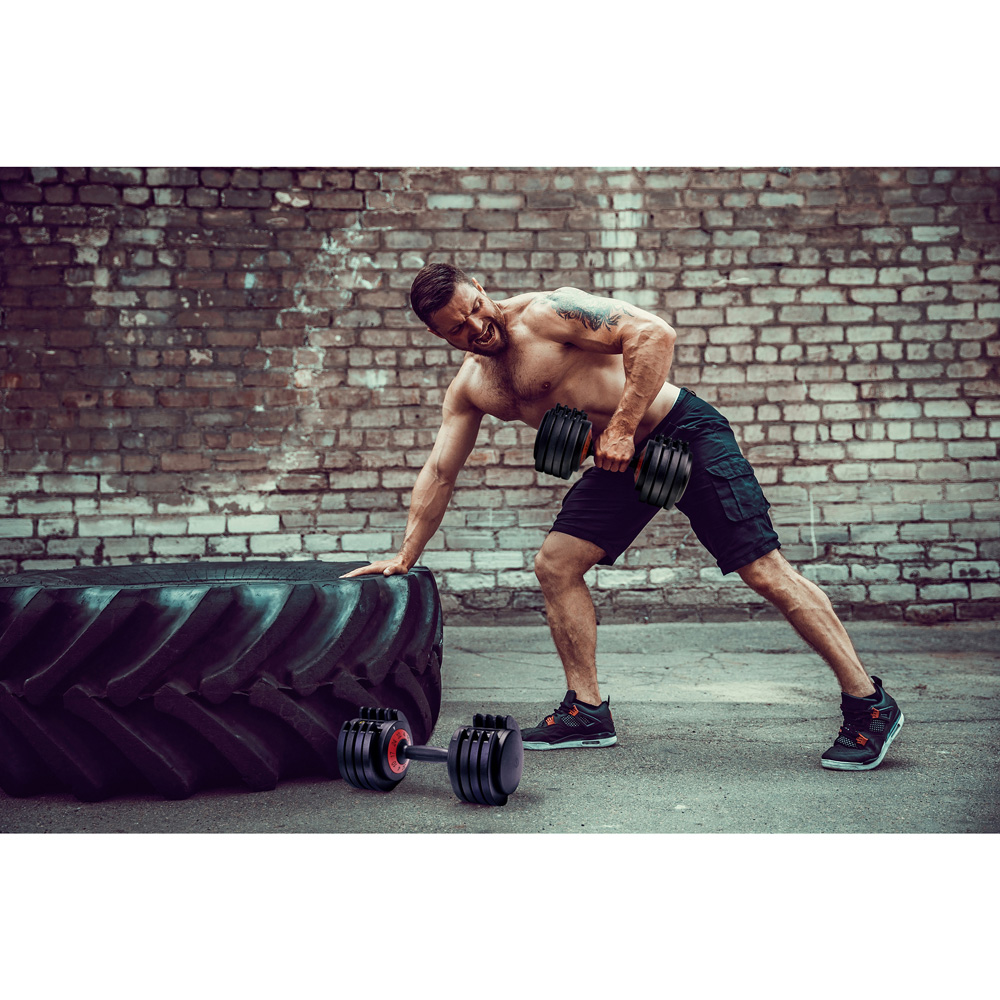 Strongology Tundra 32 Black Adjustable Dumbbell and Weights Set 32kg Image 2