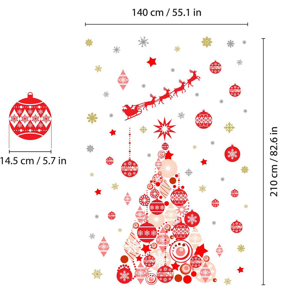 Walplus Santa's Sleigh By The Tree Self Adhesive Christmas Wall Stickers 70 Piece Image 6